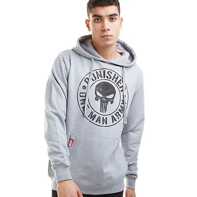 Buy Official Marvel Mens Punisher One Man Army Pullover Hood Grey S - XXL • 24.99£