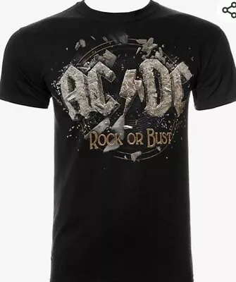 Buy AC/DC Rock Or Bust Black Tshirt  Mens Small  • 12£