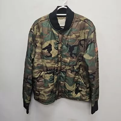Buy Ralph Lauren Denim Supply Vintage Army USA Flag Bomber Camo Fur Jacket  Large • 99.99£