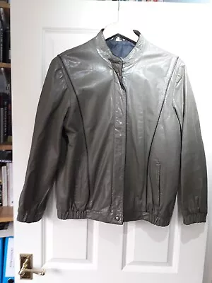 Buy Sage Green Leather Jacket Size 14 • 10£