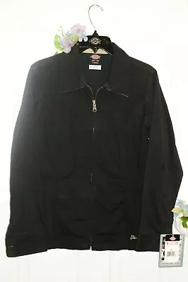 Buy DICKIES XS NWT Black Stretch Twill Jacket Zip Front Tailored Fit • 22.73£