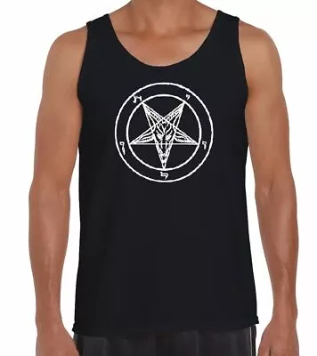 Buy Pentagram Pagan Men's Vest Tank Top - Wicca Crowley Satanic T-Shirt • 12.95£