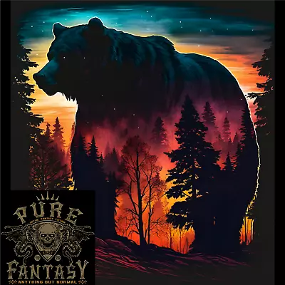 Buy Mythical Grizzly Bear In The Forest Mens Cotton T-Shirt Tee Top • 10.75£