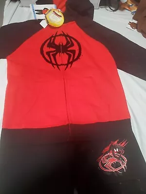 Buy NEW Spider-Man Black Pants Set Red Shirt Sweat Out Fit Size 6-7 • 17.12£