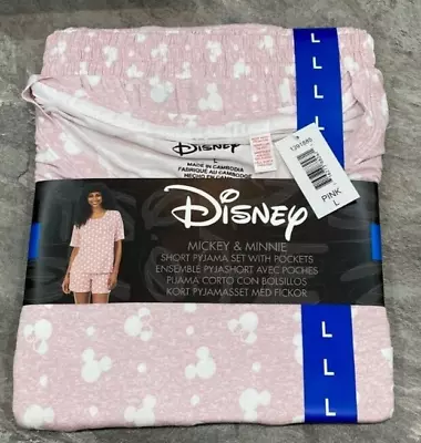 Buy Womens Pyjama Set Size L Disney Minnie Mouse PJs Long Pink Pockets New Tags • 5.99£