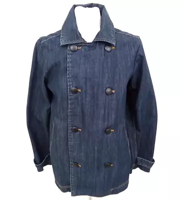 Buy Henri Lloyd Men's Jacket Size M Denim Pea Coat Style Pockets Buttons Used F1 • 9.99£
