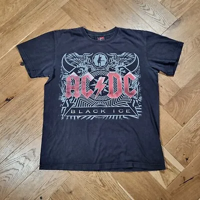 Buy ACDC Black Ice Thunder T-Shirt Size Large Double Sided Graphic Print Band Tee • 29.99£