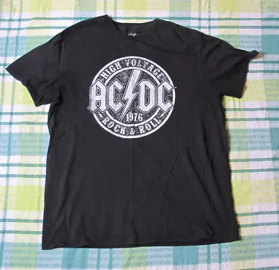Buy ACDC High Voltage Vintage Style Rock Band T Shirt Black Size Large • 14.99£