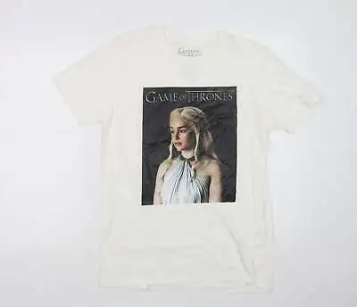 Buy HBO Game Of Thrones Mens White Cotton T-Shirt Size M Crew Neck - Daenerys • 4£