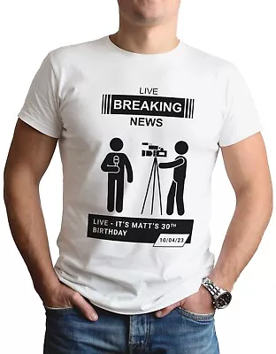 Buy Birthday News Custom T-Shirt Any Name Age Date Customised Bespoke Gift Idea • 6.99£