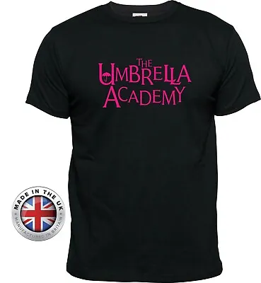 Buy UMBRELLA  ACADEMY Logo Black Printed T Shirt Unisex, Kids+ladies Fitted • 21.99£
