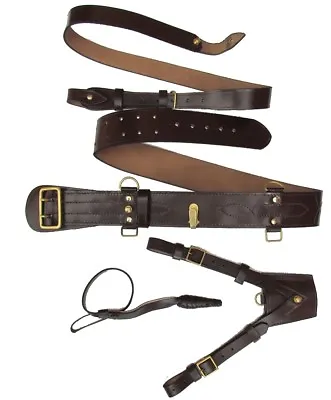 Buy Sam Browne Belt, Sword Frog, Sword Knot, Brown Leather Uniform Accessories R145B • 59.99£