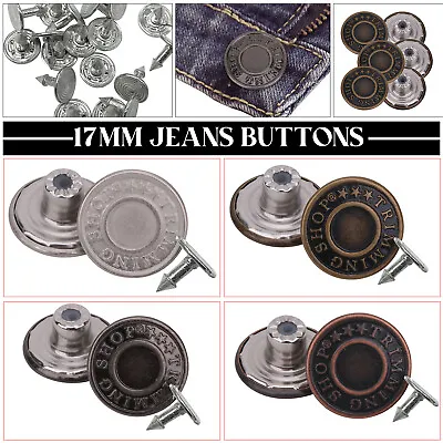 Buy Jeans Buttons Denim Replacement With Pins DIY For Leather Craft Coats Jackets • 2.29£