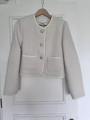 Buy Urban Revivo Tweed Jacket Button Down Cream Size XL  • 35£