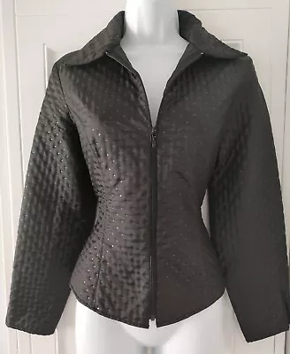 Buy Womens Anne Fontaine Paris Black Dot Fitted Quilted Lightweight Zip Up Jacket 1. • 55.99£