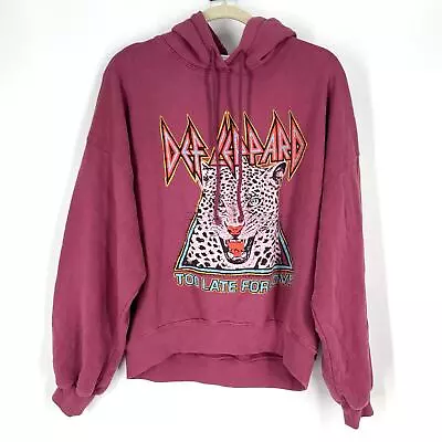 Buy Daydreamer Def Leppard Too Late For Love Oversized Hoodie Sweatershirt Pink XS • 70.44£
