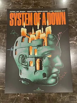 Buy SYSTEM OF A DOWN ~ Signed Poster ~ Sick New World Official Merch Las Vegas!!! • 1,341.89£