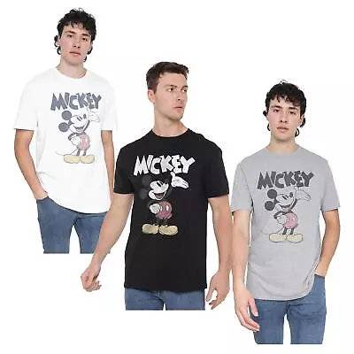 Buy Disney Mens T-Shirt Mickey & Friends Mickey Washout Top Tee S-2XL Official • 13.99£