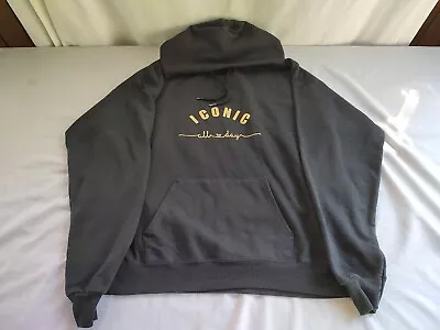 Buy Iconic  All Day  Hoodie. Pullover. Women's Large. Black W/ Gold. Fair Condition  • 11.68£