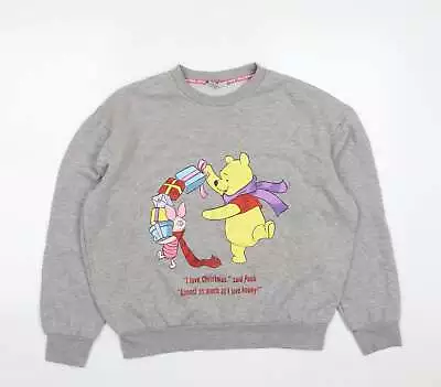 Buy Primark Womens Grey Cotton Pullover Sweatshirt Size S - Winnie The Pooh Christma • 3.75£