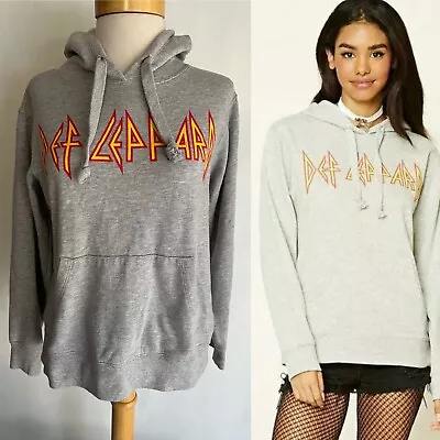 Buy DEF LEPPARD (2018) Official Women's Rock Band Logo Hoodie Sweatshirt Size Small • 20.83£