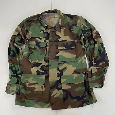 Buy Army Jacket Medium 37-41 Chest Green Camo Mens Collared Button Up • 17.89£