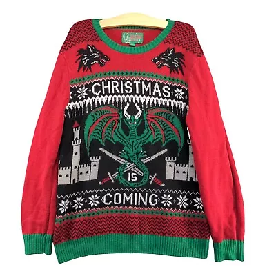 Buy Ugly Christmas Sweater Women Dragon Sweater Multicolor Large Christmas Is Coming • 18.90£