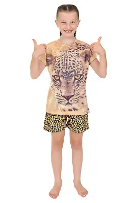 Buy Super Cool Cheetah 3D Short Pyjamas Paw Print Pj 7-13 Years • 9.99£