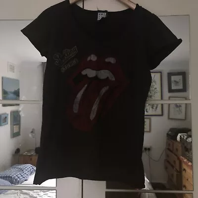 Buy Amplified Rolling Stones Vintage Tongue T-Shirt Grey Signed  Unisex 34” L 10 12 • 5£