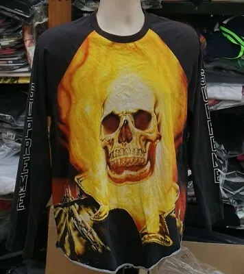 Buy SS19 Supreme Ghost Rider Raglan L/S Top Black Tee  S Small T-shirt Marvel • 135£