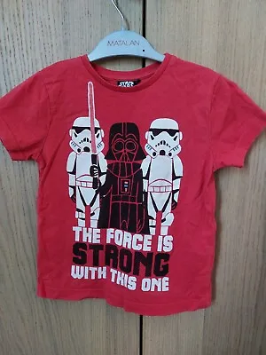 Buy Star Wars T Shirt 4-5 Years Stormtrooper Darth Vader • 3£