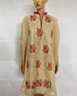 Buy Pakistani/Indian Kaftan Style Chiffon Embraided Top/ Kurti / Shirt Stitched  • 18£