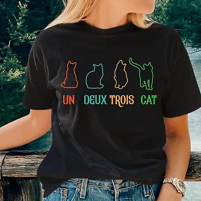 Buy Un Deux Trois Cat Shirt, French Cat Shirts, Cat Lover Mum Gift Tees • 12.99£