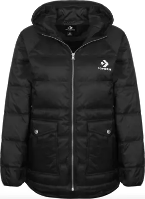 Buy Converse Women's Mid Length Down Puffer Jacket / BNWT / Black / Sizes Available • 35.99£