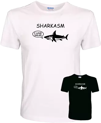 Buy Sharkasm I Love Salad - Funny Sarcastic Shark Jaws - Quality 100% Cotton T-Shirt • 10.99£