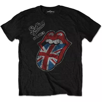 Buy The Rolling Stones British Tongue Official Vintage Merch T-Shirt Black New • 20.84£