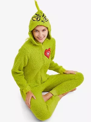 Buy The Grinch Union Suit Pajamas One Piece Costume Women S M L XL 2X 3X Christmas • 44.79£
