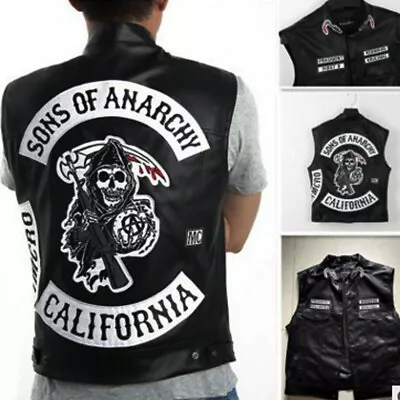 Buy Sons Of Anarchy Men's Jacket Vest Motorcycle SOA Waistcoat Tops Fashion Coat New • 25.19£