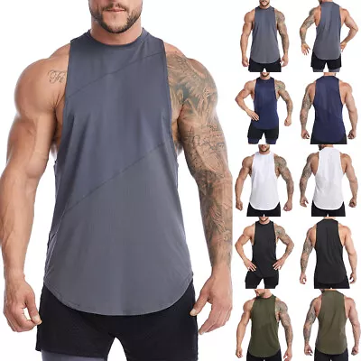 Buy Mens Sleeveless Bodybuilding Vest Tank Tops Sports Muscle Gym Fitness Tee Shirt • 8.89£