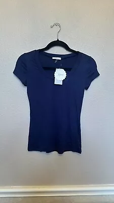 Buy Nordstrom Soprano Women’s Rayon Navy T-shirt Short Sleeve Size S • 18.94£