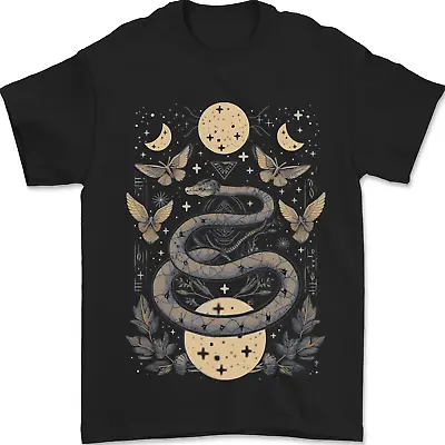 Buy Celestial Snakes & Butterfies Pagan Earth Moon Mens T-Shirt 100% Cotton • 8.49£