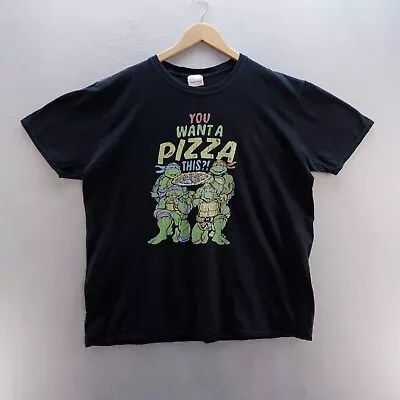 Buy Teenage Ninja Turtles T Shirt XL Black Graphic Print Short Sleeve Nickelodeon • 8.09£