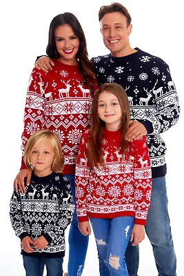 Buy Mens Womens Kids Family Christmas Jumper Unisex Ladies Xmas Knit Sweater Novelty • 17.95£