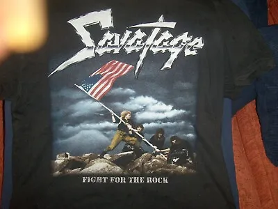 Buy Savatage Fight For The Rock T Shirt Xl • 7.50£