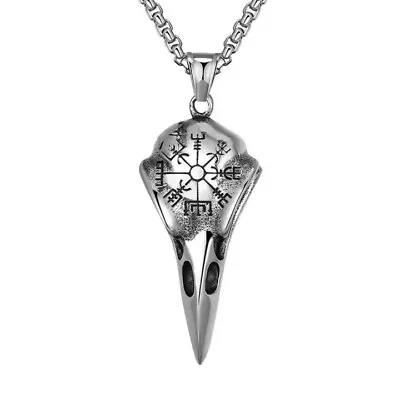 Buy Viking Volvan Raven Skull Pendant Necklace Pendant Jewellery Raven Gothic Retro • 6.88£