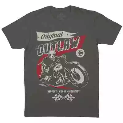 Buy Outlaw Biker Mens T-Shirt Motorcycles Skull Reaper Grim Rider Ghost P524 • 11.99£