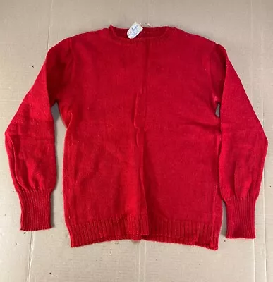 Buy Vtg 60s 50s Knit Fishing Surf Boat Sweater Snow Shirt Red Christmas Virgin Wool • 55.55£