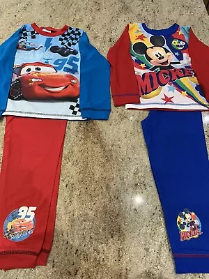 Buy Disney Boys Pyjamas 1 Lightening McQueen & 1 Mickey Mouse Age 3-4 Years New • 5.99£