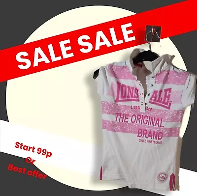 Buy Lonsdale London Girls T-Shirt Size 7-8 Yrs • 0.99£