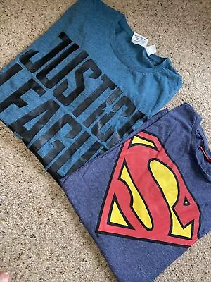 Buy A Bundle Of 2 Men's T Shirts  1. Superman & 2. Justice League  Casual  Size M  • 6£